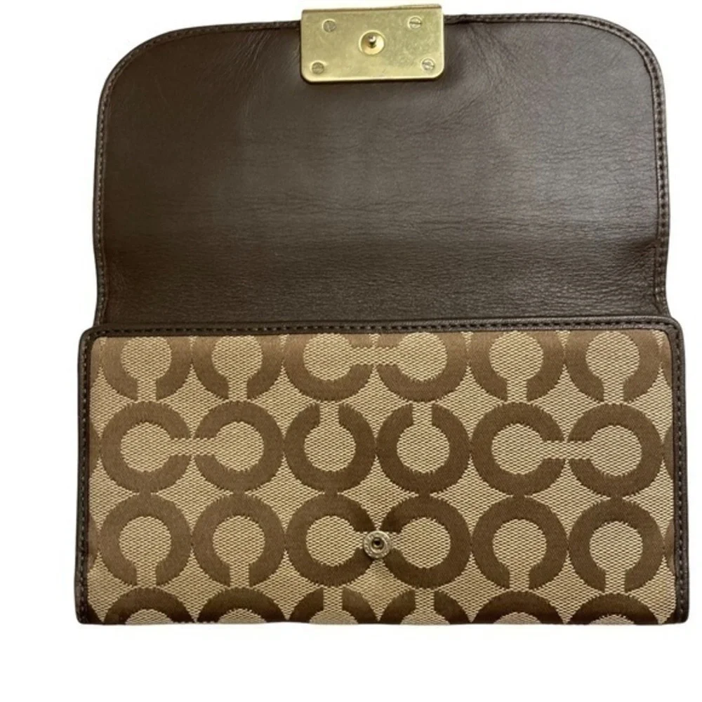 Coach brown op c signature wallet